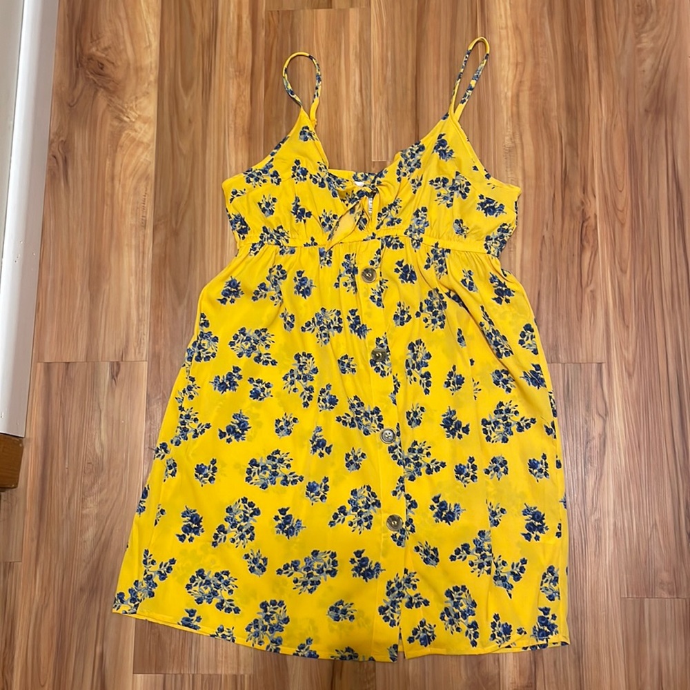 Yellow and blue floral cami dress